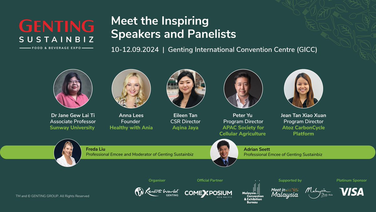 GottenReview's tweet photo. Revolutionizing the food industry! 💥 Join us at the Genting SustainBiz F&amp;B Expo on Sept 10-12. Discover groundbreaking sustainable solutions, taste amazing food, and be part of the change. #GentingSustainBiz #SustainableFood #Expo #FoodInnovation https://t.co/u6iW2O6d2C