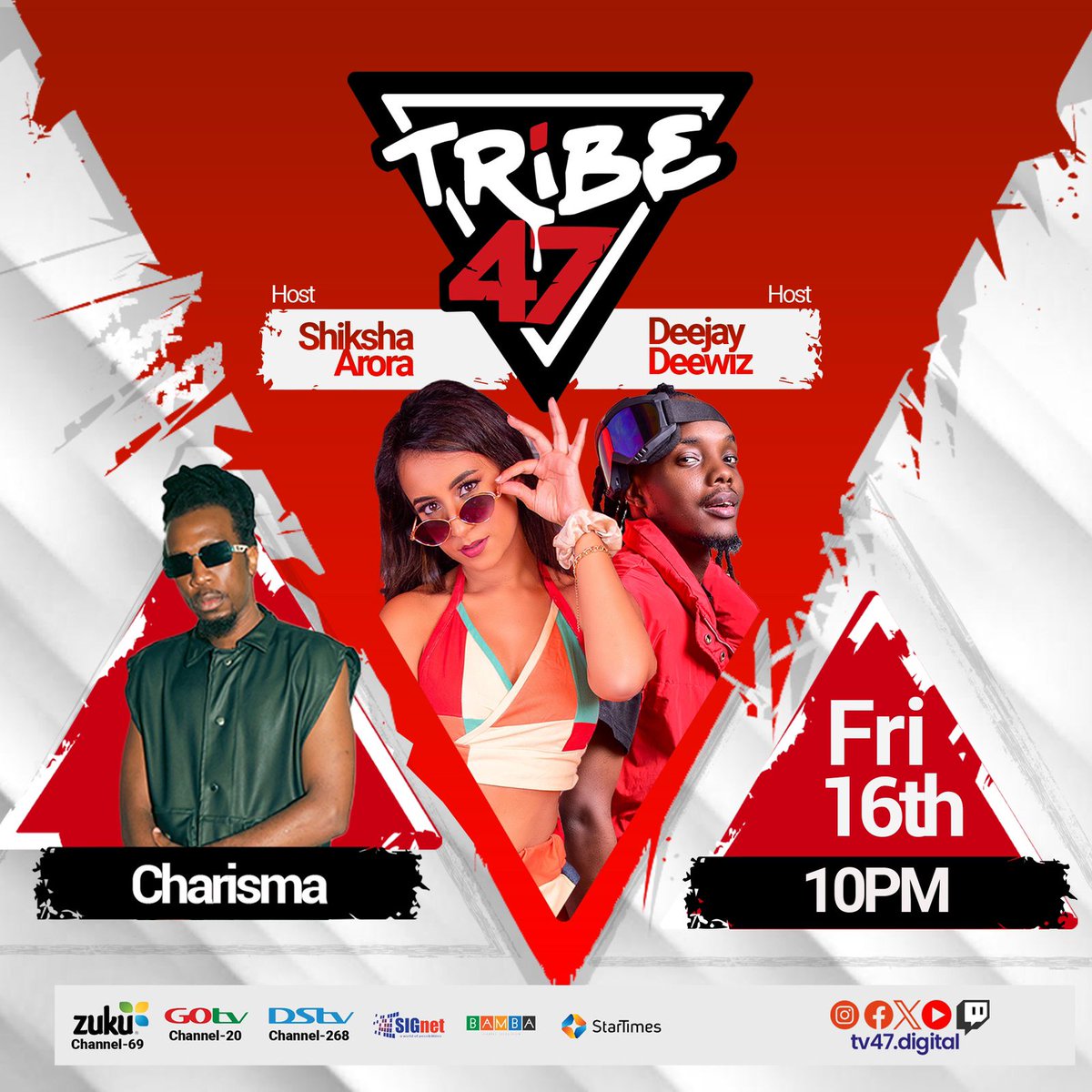 Good Vibes and Inshallah with the Fire Babe <a href="/shikshaarora_/">Shiksha Arora</a> and the Hype King <a href="/DeejayDeewiz/">Deejay Deewiz</a> on your Number 1 Entertainment Show #Tribe47 🔥🔥

Don't miss on the party as we dance to dopest hits and have maaaaad maaad fun with captivating celeb interviews from charismatic