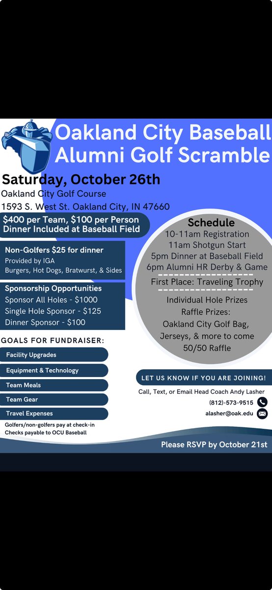 Oakland City University Baseball tweet media