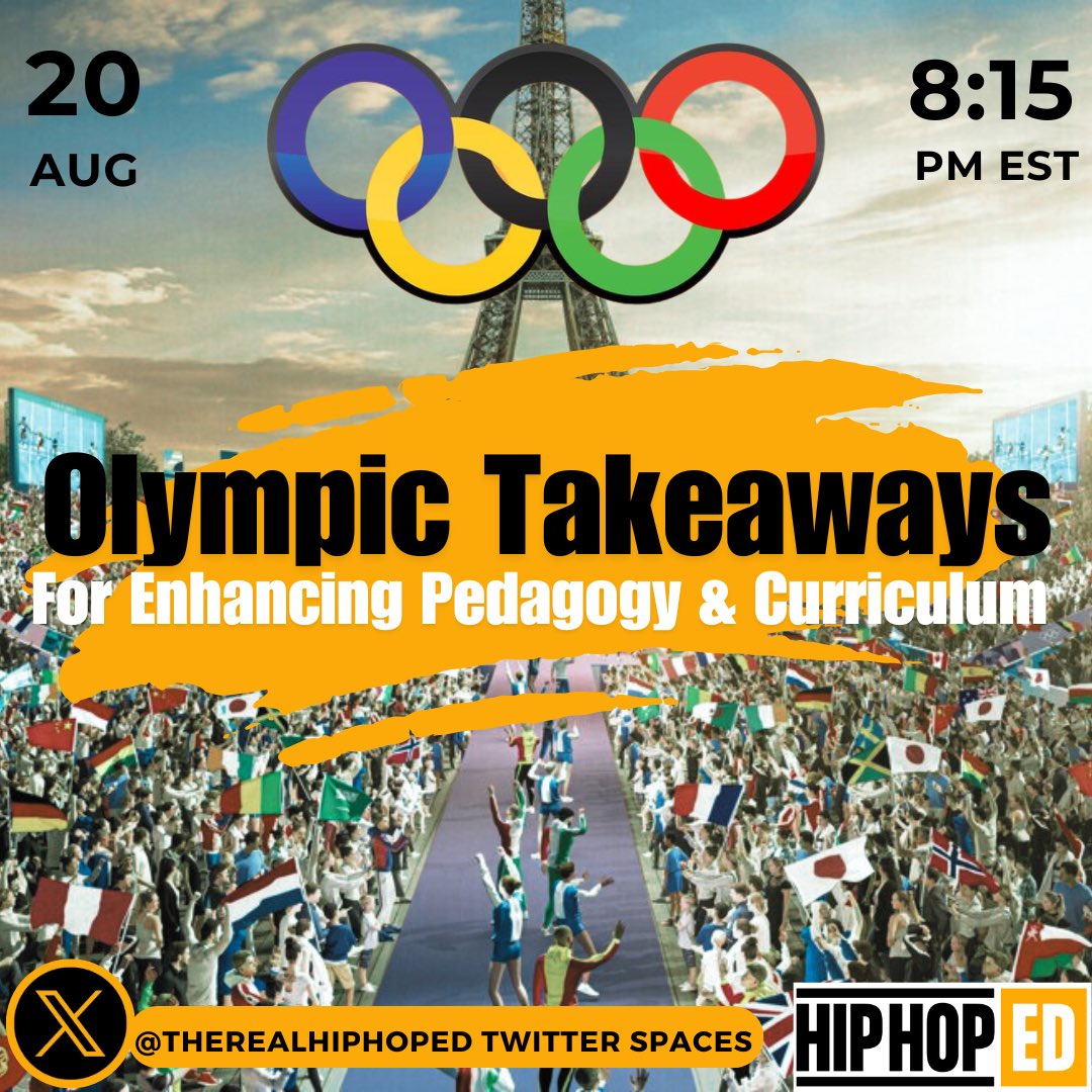<a href="/DenaSimmons/">Dena Simmons</a> @BLoveSoulPower Join us next Tuesday August 20th at 8:15 pm EST as we begin a new run of #HipHopEd Spaces. Many have given their emotional in the moment takes while we will evaluate the takeaways that can be used to create a momentum for the new school year.