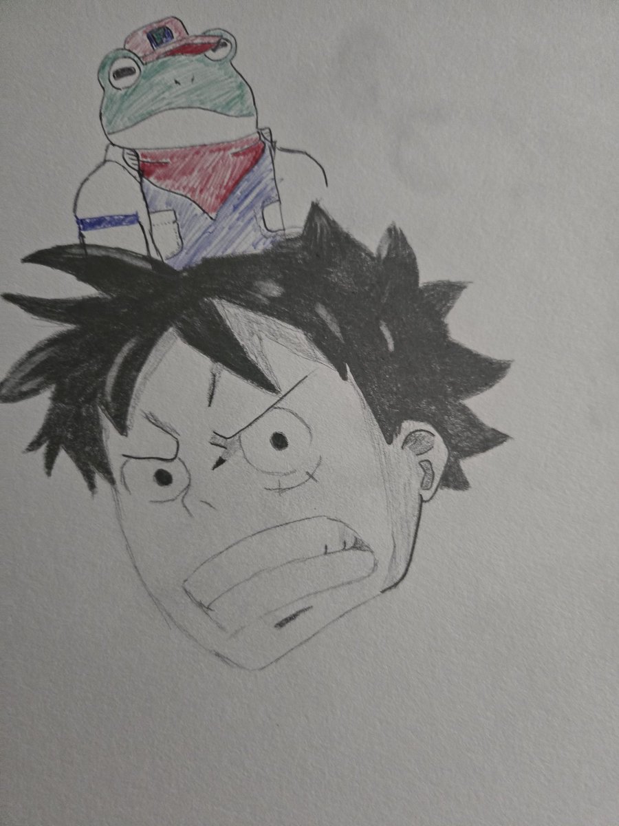 Luffy with Slippi on his head