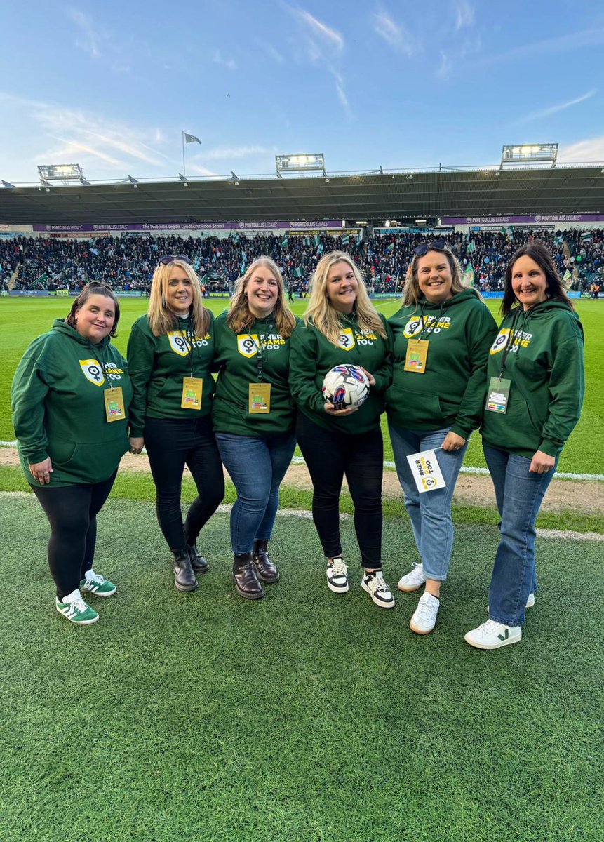 AmanaGreen's tweet photo. Safe to say I am very excited to be back at Home Park this evening 🫶🏼 

Remember, our HGT team are available- whenever you need us. Football IS a game for everyone 💚 

#PAFC @Argyle @HerGameToo 

@megan_stone19 
@hayleypafc 
@jonancekivell 
@Jo_Benwell 
@SarahT1710 https://t.co/P1HRdTKkBS