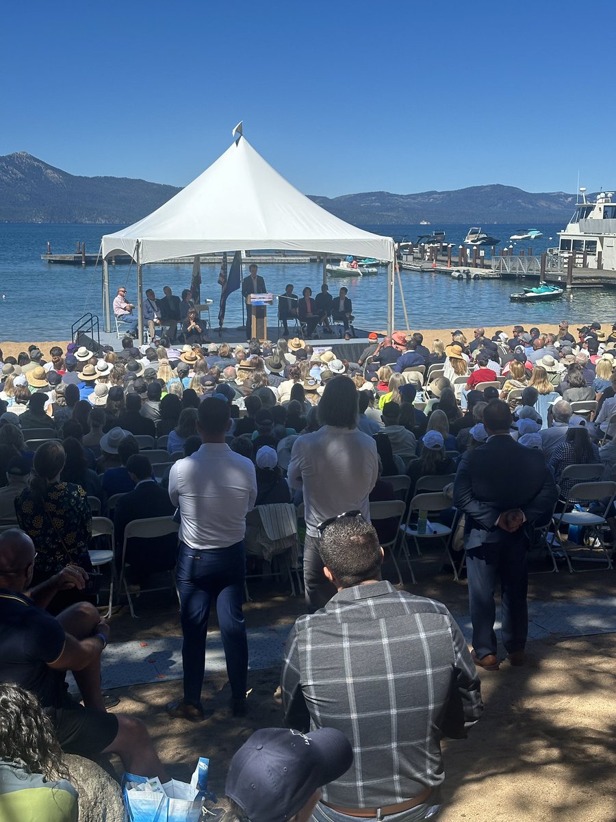 28th annual Lake Tahoe Summit underway. Keynote speaker is Transportation <a href="/SecretaryPete/">Secretary Pete Buttigieg</a> 
<a href="/Senlaphonza/">Senator Laphonza Butler</a> announced West Shore Tahoe Trail now named in honor of late Sen. Dianne Feinstein. The summit is her legacy as she worked to preserve Tahoe.

<a href="/kcranews/">kcranews</a> 

#tahoe #keeptahoeblue