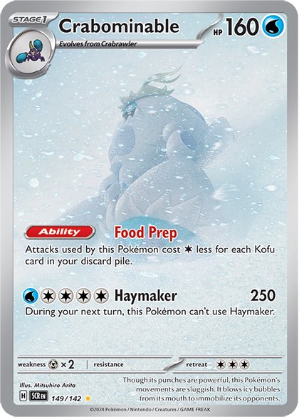 Crabominable Illustration Rare Officially Revealed in English from Stellar Crown! ❄️ #PokemonTCG