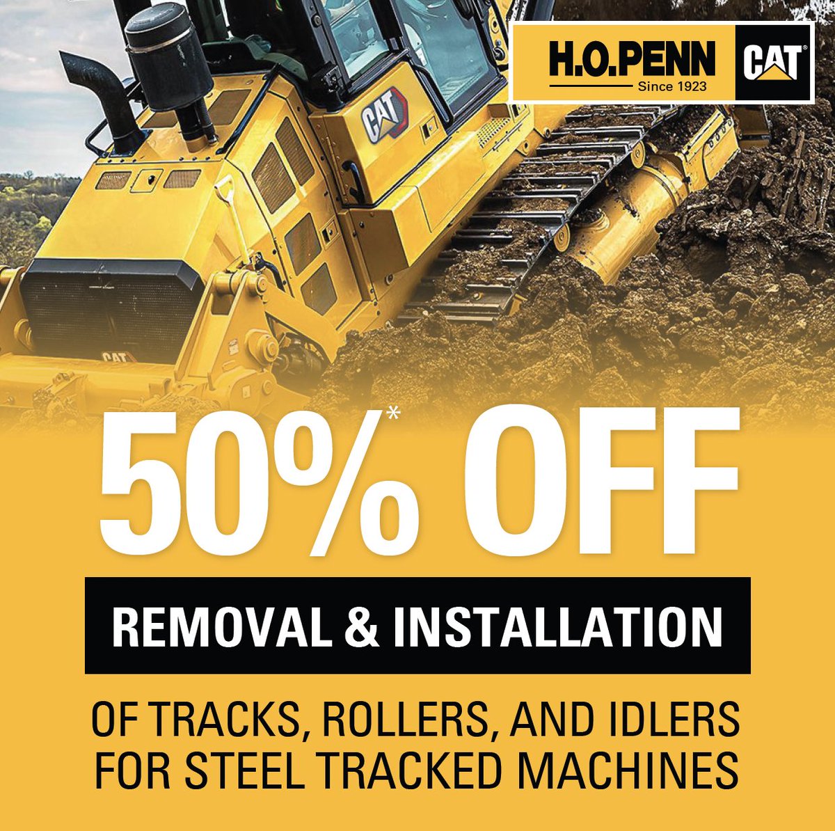 HOPennMachinery's tweet photo. 𝗚𝗘𝗧 𝟱𝟬%* 𝗢𝗙𝗙 𝗨/𝗖 𝗥𝗘𝗠𝗢𝗩𝗔𝗟 &amp; 𝗜𝗡𝗦𝗧𝗔𝗟𝗟𝗔𝗧𝗜𝗢𝗡!
Undercarriage Rebuilds from H.O. Penn allow you to get the most out of your existing equipment while lowering your ownership and operating costs.
Now - 9/30/24.
𝙇𝙀𝘼𝙍𝙉 𝙈𝙊𝙍𝙀: https://t.co/119qJ1eiTZ https://t.co/oSyTXSTq1D