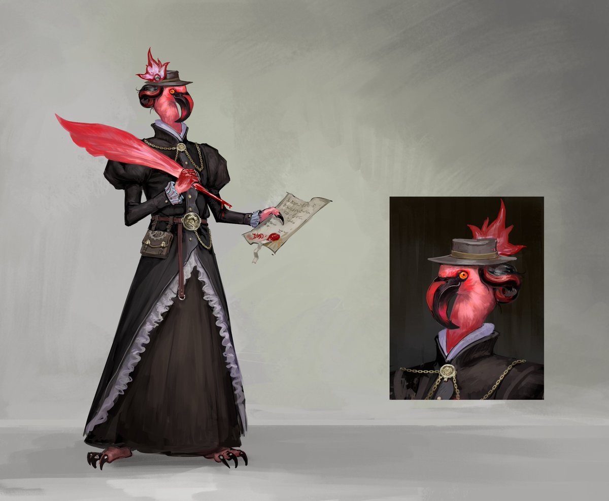 Wermer Creations (@chew_it_punchy) on Twitter photo Amazing commission from <a href="/ZhabiyQuaKK/">Zhabiy QuaKK (Commissions OPEN)</a> , an evil flamingo noblewoman for my dungeons and dragons campaign! Roseus Pinkerton is in charge of the Downriver Distract , coercing the villagers to sign labor contracts for her expensive brine shrimp operation, the Regal Shrimpery. Amazing commission from <a href="/ZhabiyQuaKK/">Zhabiy QuaKK (Commissions OPEN)</a> , an evil flamingo noblewoman for my dungeons and dragons campaign! Roseus Pinkerton is in charge of the Downriver Distract , coercing the villagers to sign labor contracts for her expensive brine shrimp operation, the Regal Shrimpery.