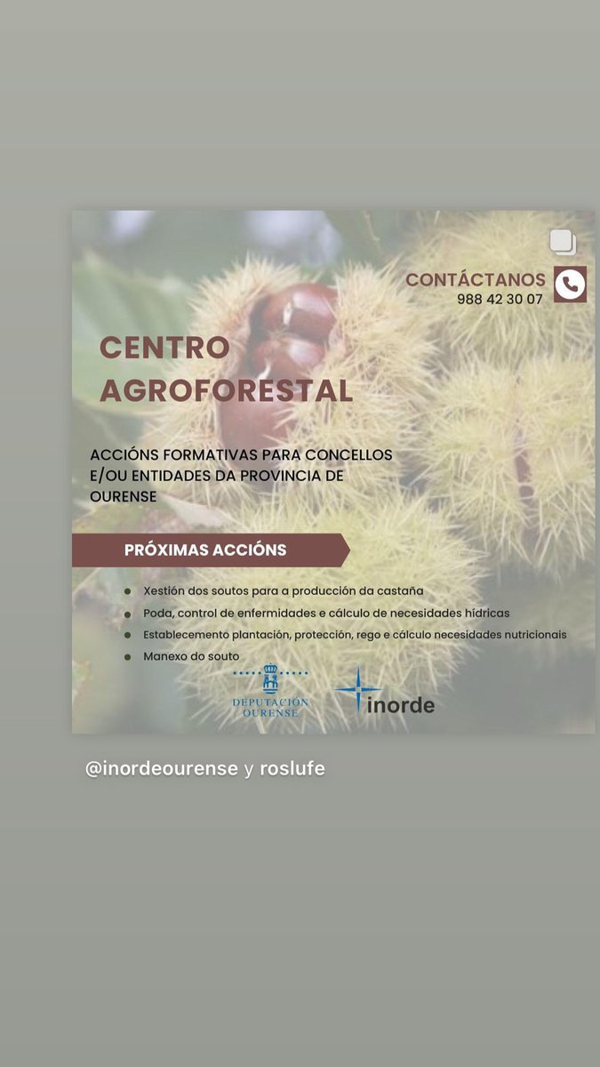 roslufe's tweet photo. Pode interesarche! ⁦@DeputacionOU⁩ ⁦@InordeOurense⁩ #CentroAgroforestal https://t.co/nJR2ZiByzB