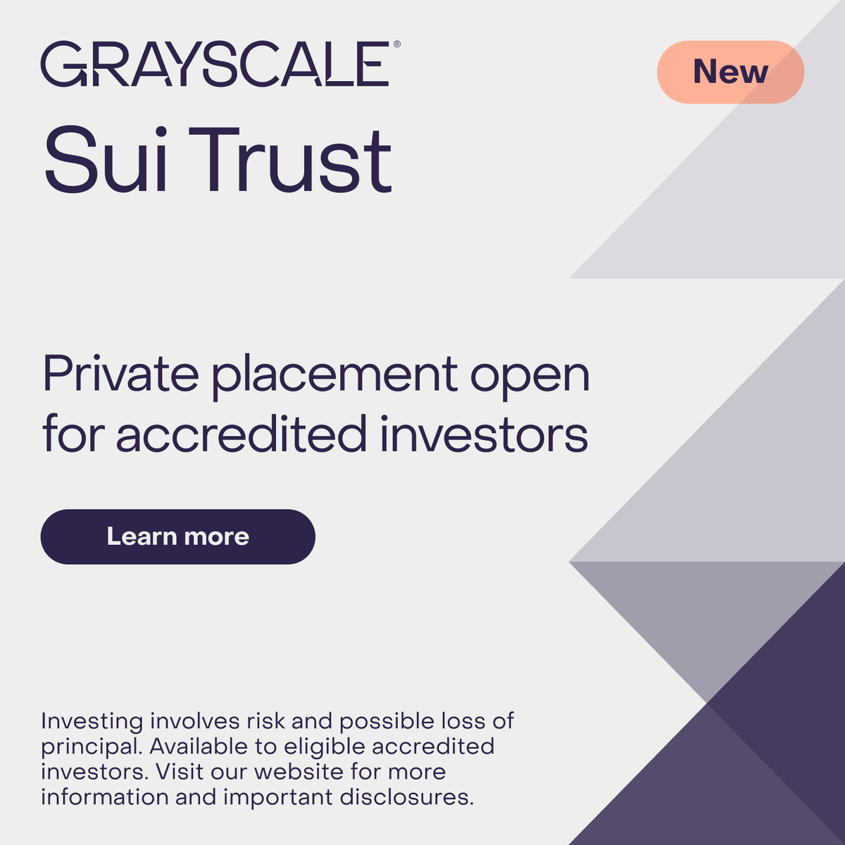 Grayscale's tweet photo. Grayscale Sui Trust is currently open to eligible accredited investors looking to gain exposure to $SUI at NAV*. 

Click below to learn more about Grayscale Sui Trust or reach out to us: https://t.co/WgCAFA7E8L https://t.co/wMdNE5HBMO