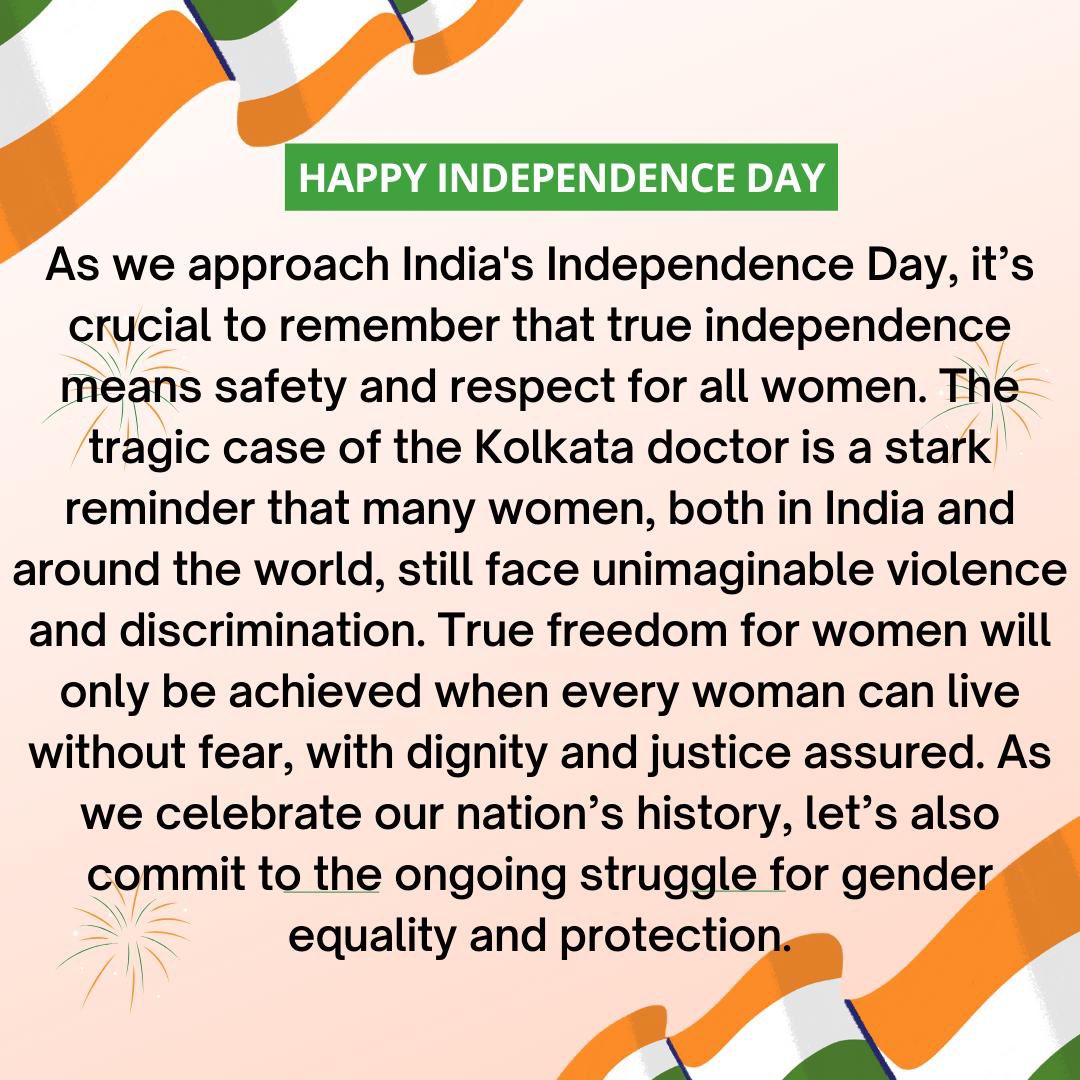 alkasingh2210's tweet photo. #india #Independence #IndependenceDayIndia #HappyIndependenceDay2024 #kolkatahorror #WomensRightsAreHumanRights #WomenSafety https://t.co/ZwJJ9hrzZG