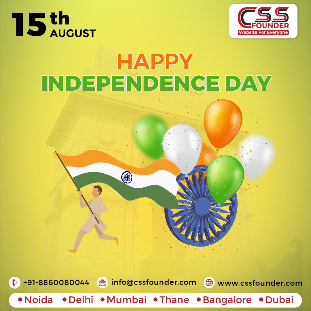 cssfounder_com's tweet image. Happy Independence Day ! Jai Hind  From Team CssFounder.com