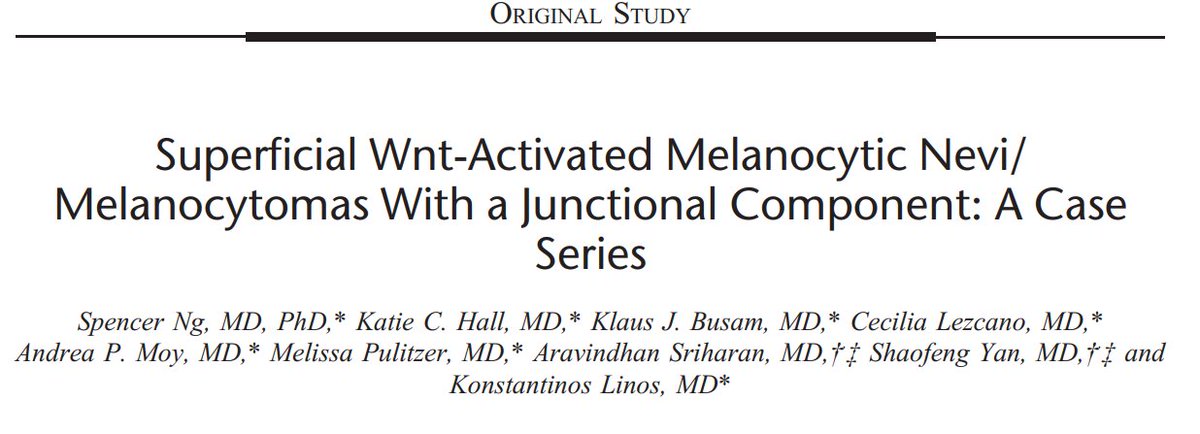 KonstantinosLin's tweet photo. Our new work. Superficial Wnt-activated melanocytic nevi/melanocytomas with a junctional component. American Journal of Dermatopathology
#pathology #dermatology #melanocytic https://t.co/EIEDvtlLWK