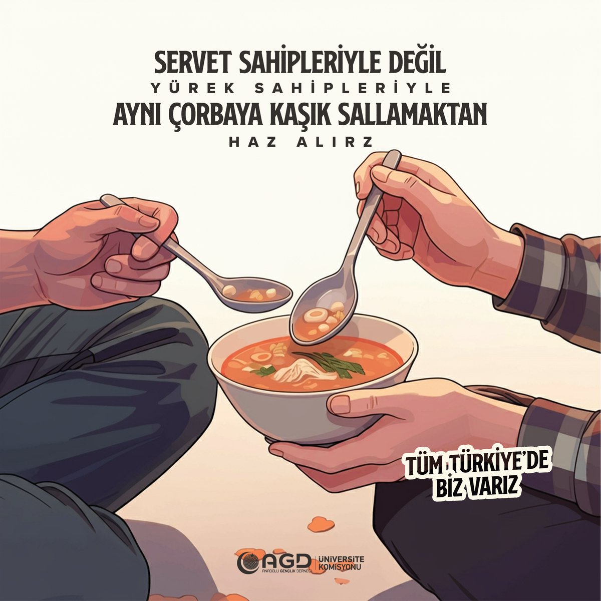 Servet sahipleriyle değil yürek sahipleriyle aynı çorbaya kaşık sallamaktan haz alırız.

#TümTürkiyedeBizVarız
#TercihimAGD
#YKS2024