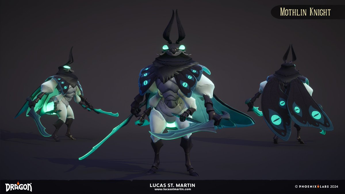 Saintz3d's tweet image. More enemies from #projectdragon The Mothlin Knight! Another favorite of mine. (I know I have a lot of favorites) Nocturnal enemies that attack out of nowhere if you got too close to their little glow worm friends.