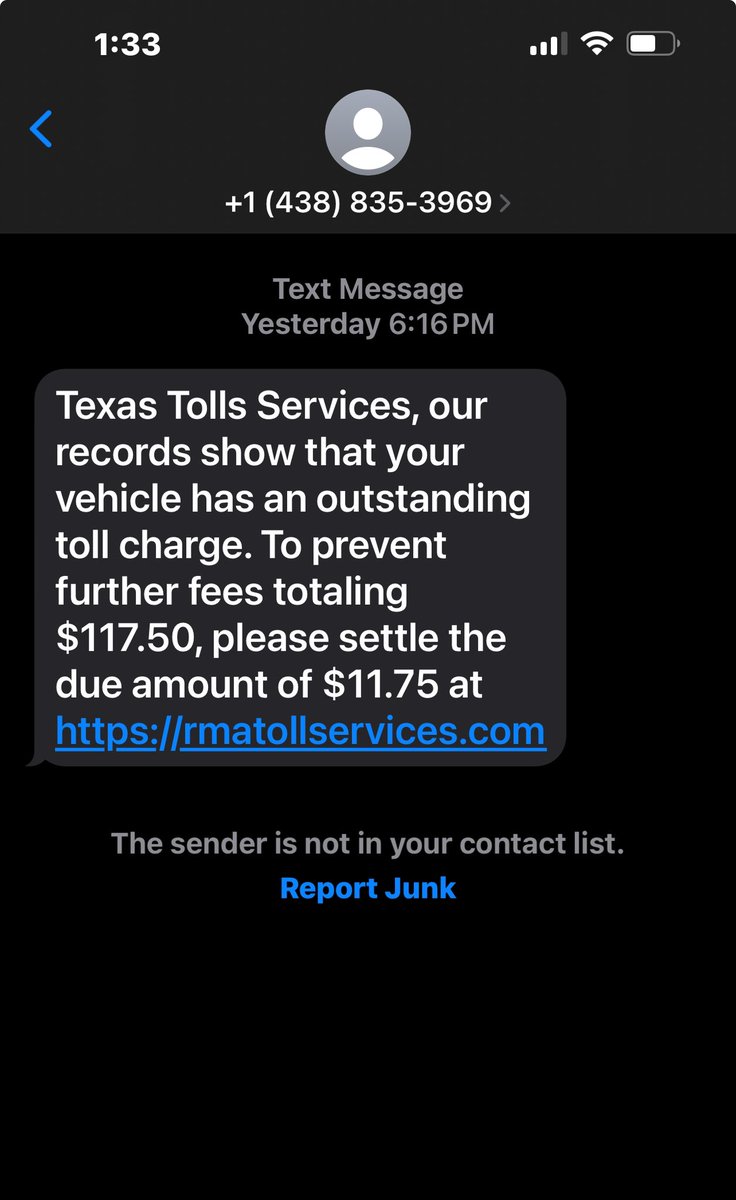 RicksXStop's tweet image. Hey @fbi, just a heads up they are scamming untold millions from consumers. This text is being sent out to consumers. The site is a scam according to central Texas toll authority.