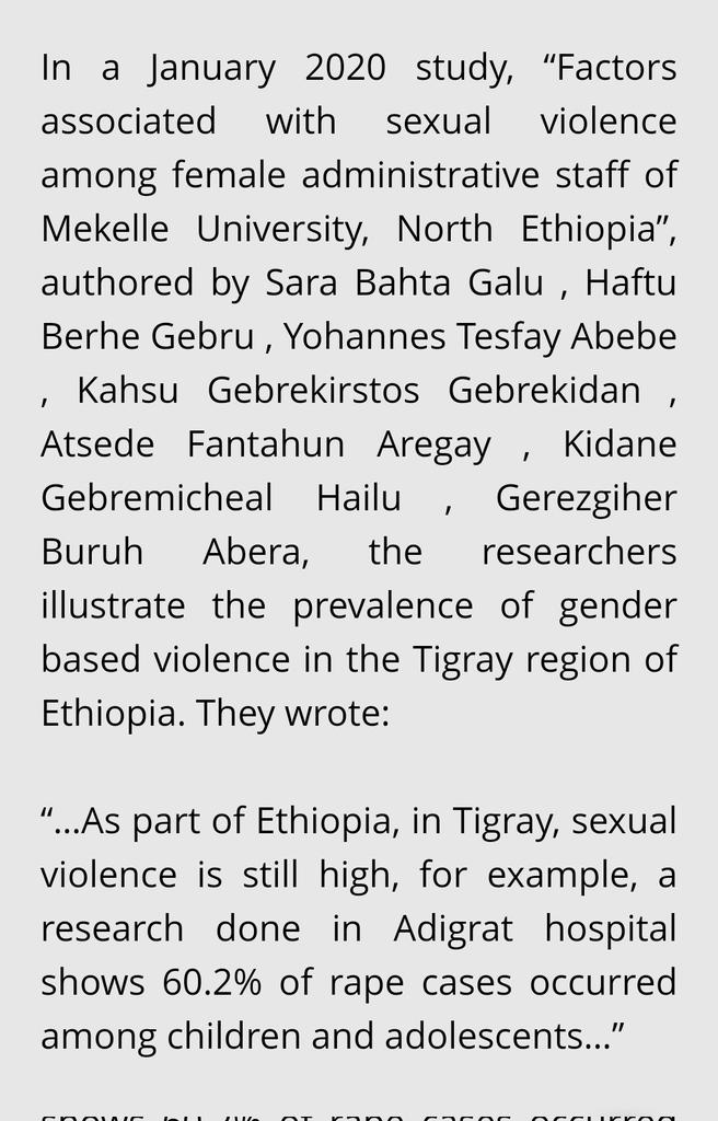 AdumaTube25952's tweet photo. From Rape Culture in Tigray Region of Ethiopia website article https://t.co/MdcpY2g277