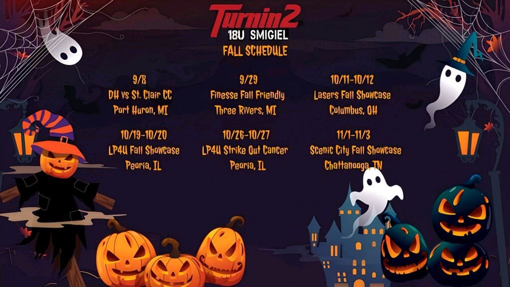 Can’t wait to get the fall season rolling!  Here’s our <a href="/T2Smigiel/">T2Smigiel</a> Fall 2024 Schedule. Come check us out!