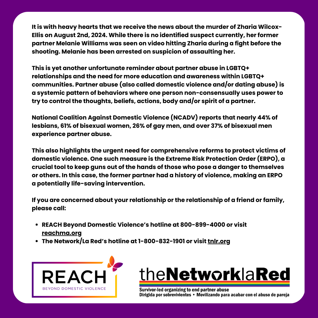 REACH_MA's tweet photo. An important update from REACH Beyond Domestic Violence and The Network/La Red
#domesticviolenceawareness #partnerabuse #domesticviolencereform https://t.co/QfouzWuZlN