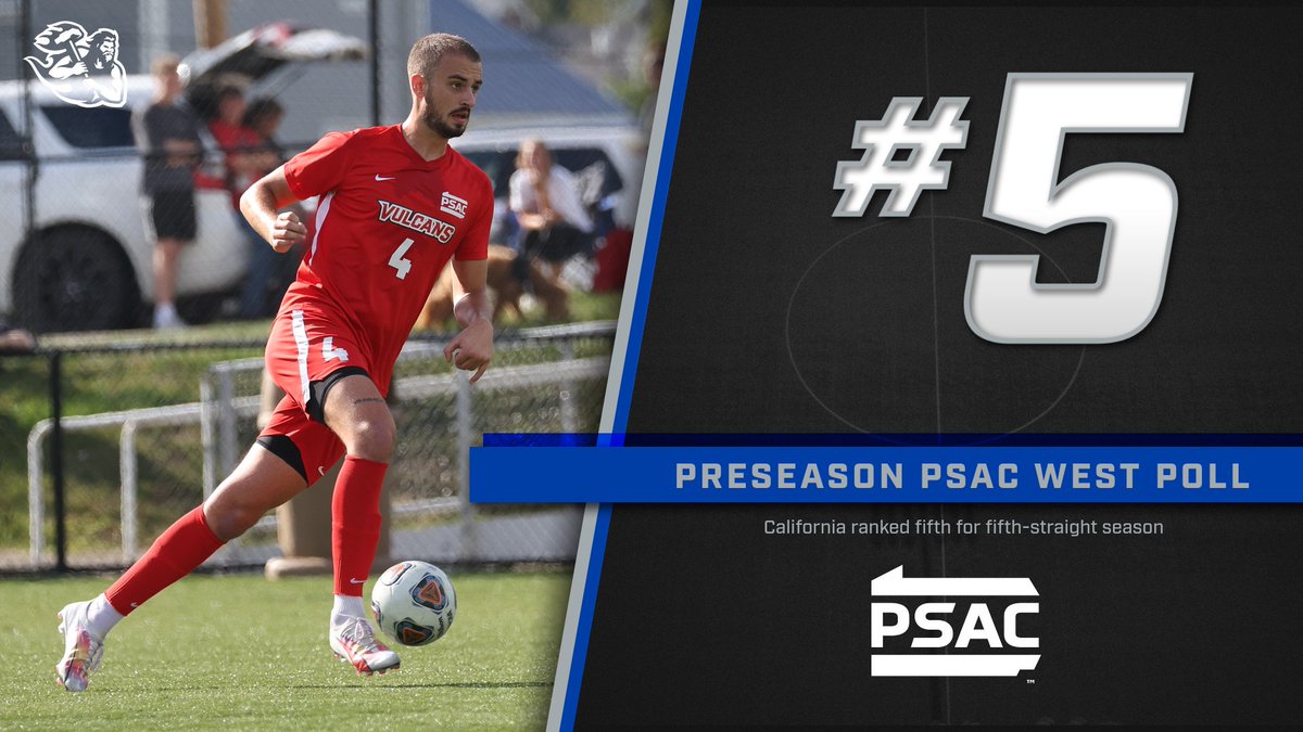 calvulcans's tweet image. MSOC: Men's Soccer slotted fifth in preseason PSAC West poll | California plays six non-conference games in September, including four at home starting on Sept. 5

🔗 tinyurl.com/c6w6yuwj
