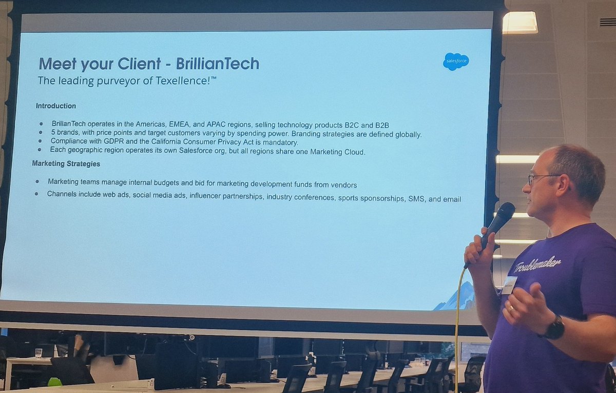 OnThePeiroll's tweet image. @Born2BeMild outlining the &quot;situation&quot; at BrillianTech™ and the marketing challenges at a global and regional level.

I bet everyone wish they took notes from @sarahkllhr and Zoe Fisher&apos;s session from @we_are_nebula earlier 😬

@LDNArcs #LDNArcs at the lovely @lendinvest office