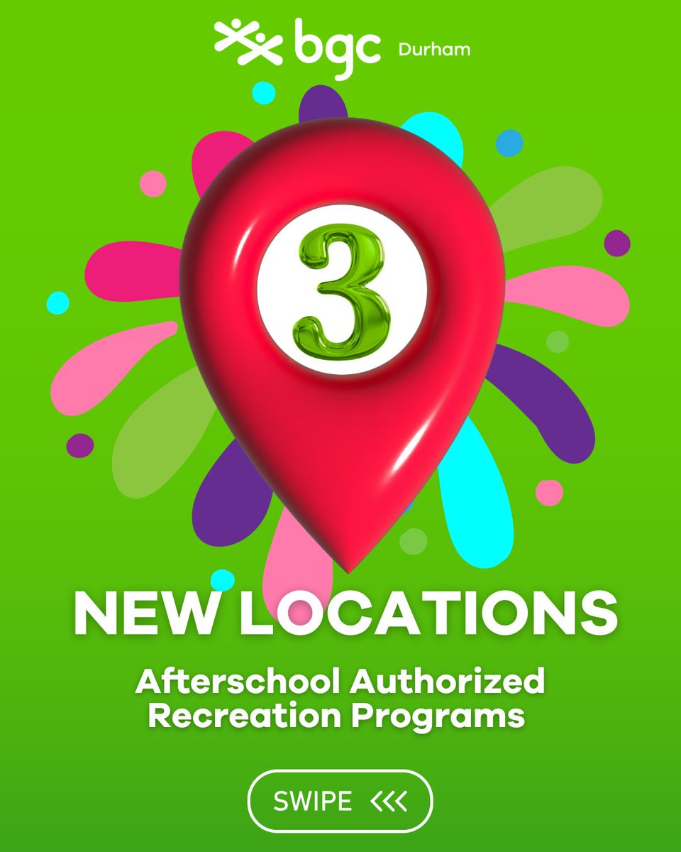 bgcDurham's tweet photo. 📣 3 new Afterschool Authorized Recreation Programs designed to inspire, connect, and engage children in grades JK-6 during out-of-school hours.  

Note: These programs are only viable with a minimum of 15 participants so sign-up by August 19th  https://t.co/yQhX6FSXmN https://t.co/IKlakHBWUO