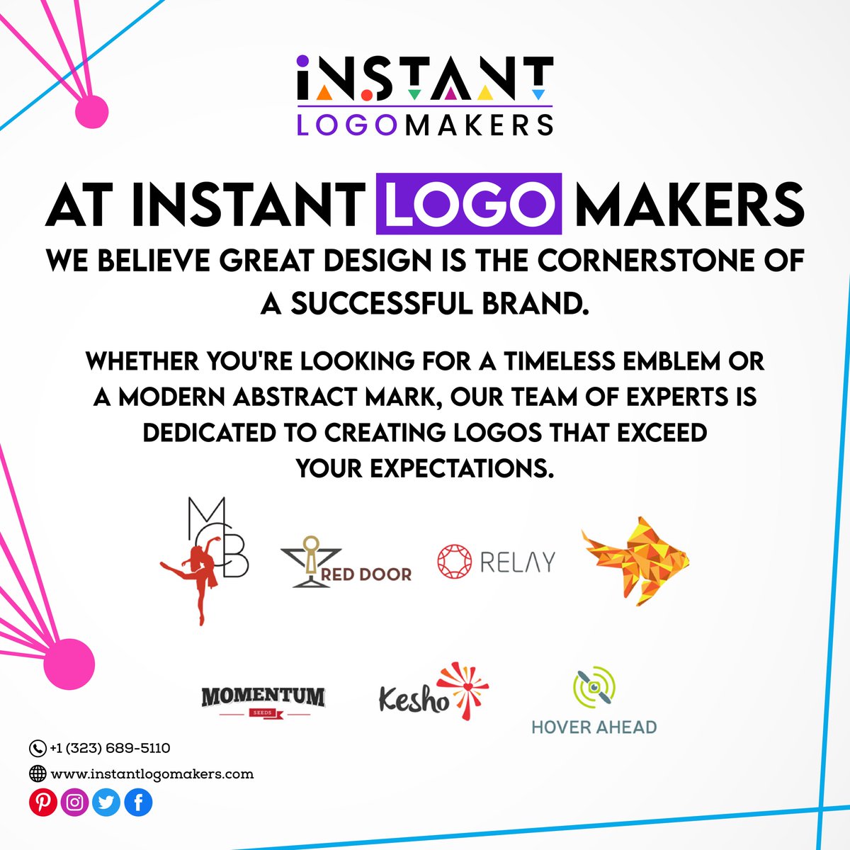 instantlogous's tweet image. Our diverse range of logo types ensures there's a perfect fit for every brand. Elevate your brand identity and leave a lasting impression!
Visit Us instantlogomakers.com Or Call Now +1 (323) 689-5110
#GreatDesign #LogoMasters #LogoAgency #Instantlogomakers