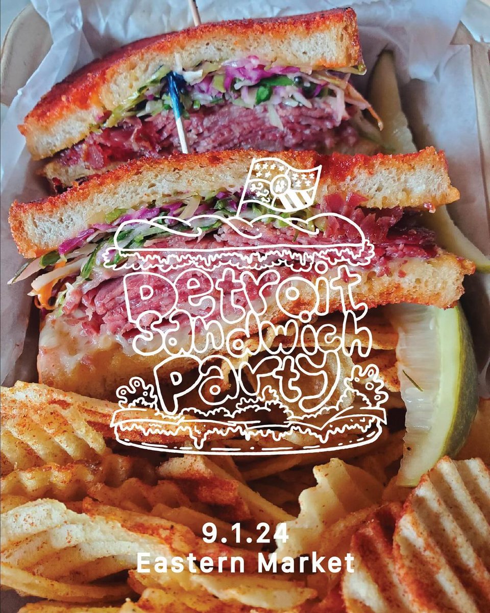 EasternMarket's tweet image. Sun, 9/1, 12 pm - 5 pm, attend the first-ever Detroit Sandwich Party at Eastern Market! 🥪

The festival will feature music, drinks, and of course, many many sandwiches.

The Party is free to attend with the option of purchasing VIP passes!

Get tickets: detroitsandwichparty.square.site