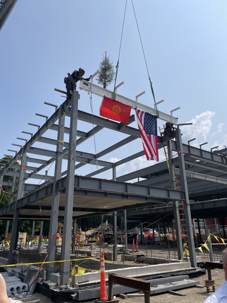 A topping off ceremony was held for the new Lynnfield Fire HQ today! The new building replaces the South Fire Station branch. The combined Town Hall &amp; Public Safety building is also under construction.