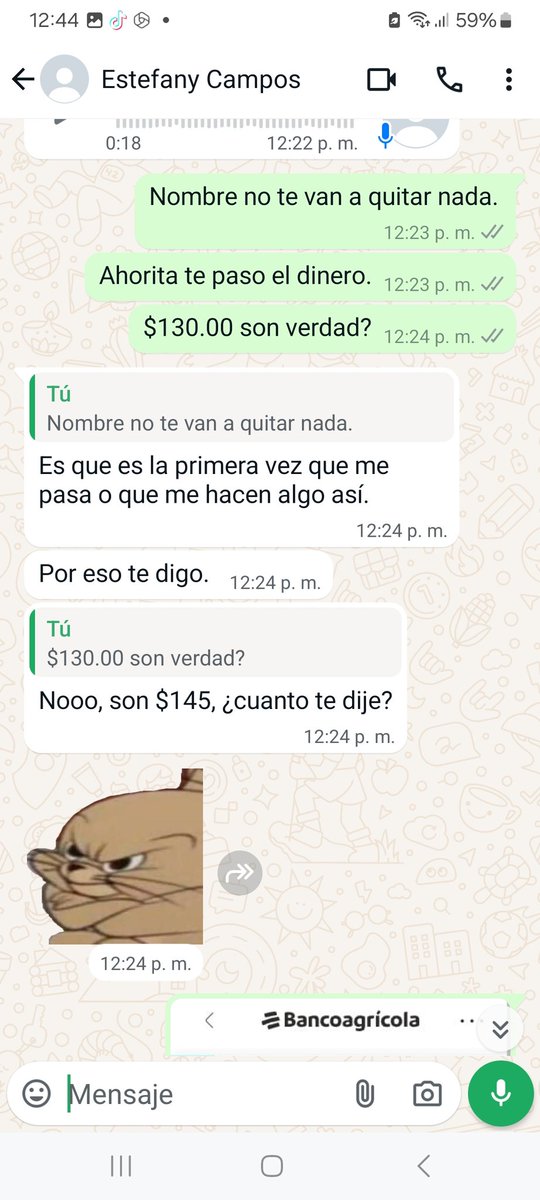 MBarahona4's tweet image. Vengo a exponer a Estefany Marisol Campos Mancia por el delito de Estafa y Robo pues me pidió prestado $145.00 el día 01 de agosto del presente año con la excusa que tenia problemas con la banca en línea como amigo  ayude con su problema.
@PNCSV
@FGR_SV
@chivopets
Anexo imágenes:
