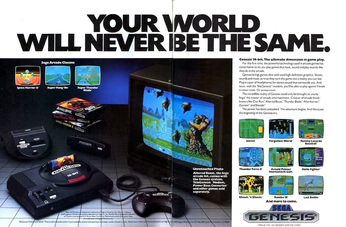 SEGA's tweet photo. 35 years ago today, we released the SEGA Genesis in North America! 🎂 High-definition graphics, voices, sounds, and music so true they turn the game into a reality you can feel.

What Genesis games are you playing to celebrate? https://t.co/05M5CSN5NO