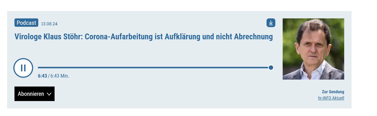 Virologe Klaus Stöhr: Corona-Aufarbeitung ist Aufklärung und nicht Abrechnung hr-inforadio.de/podcast/aktuel…