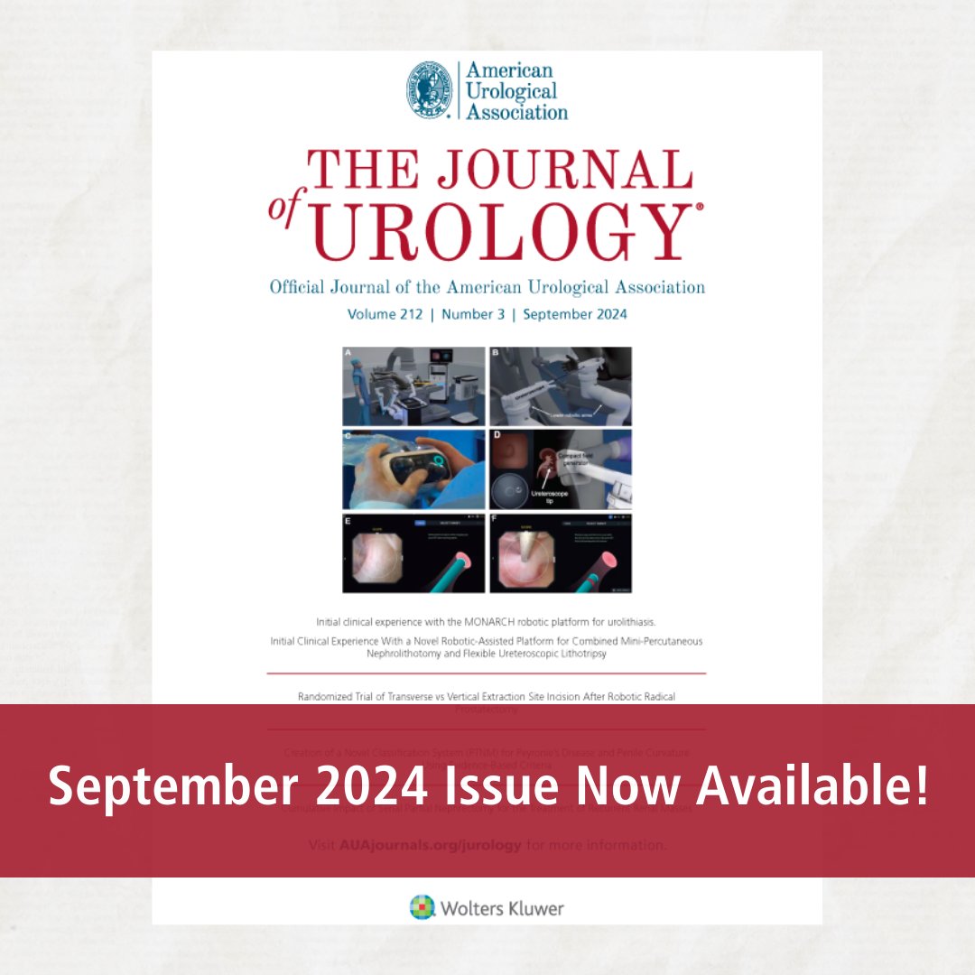 The September issue of JU is available now! 📰

Click here to check out the amazing articles today! ➡️ bit.ly/3yMBsVy

#TheVoiceofUrology #AUA #Urology