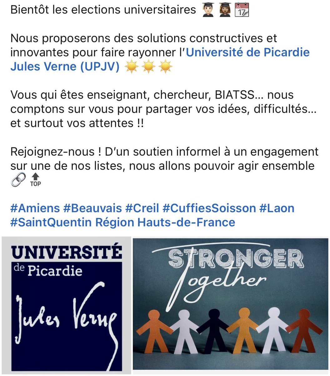 Rejoignez-nous ⤵️
<a href="/UPJV_Univ/">Université de Picardie Jules Verne</a> <a href="/WakeUpAmiens/">Wake Up Amiens</a>