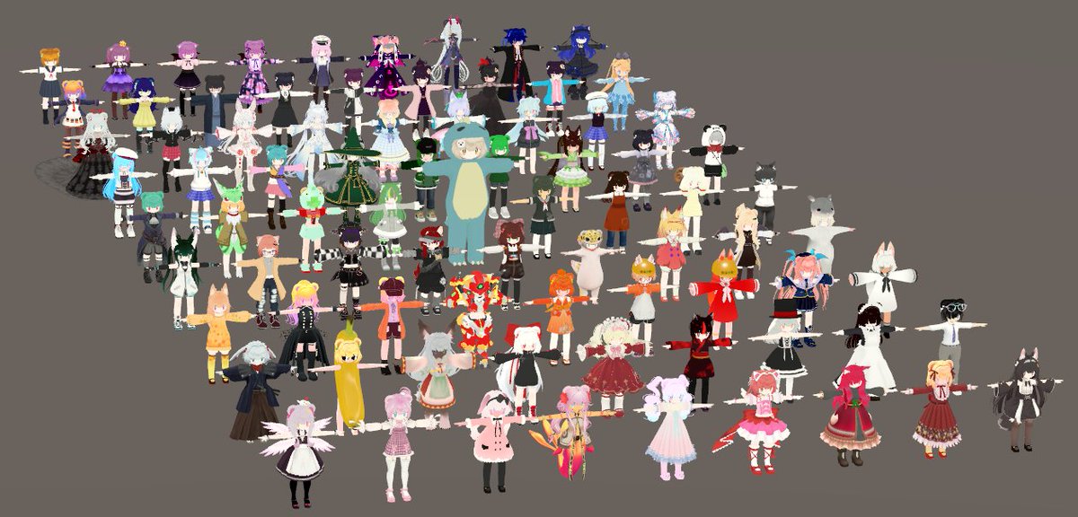 roto057's tweet image. ふと数えたらルウちゃん改変81人になってた🧸
並べてみたら綺麗だわね