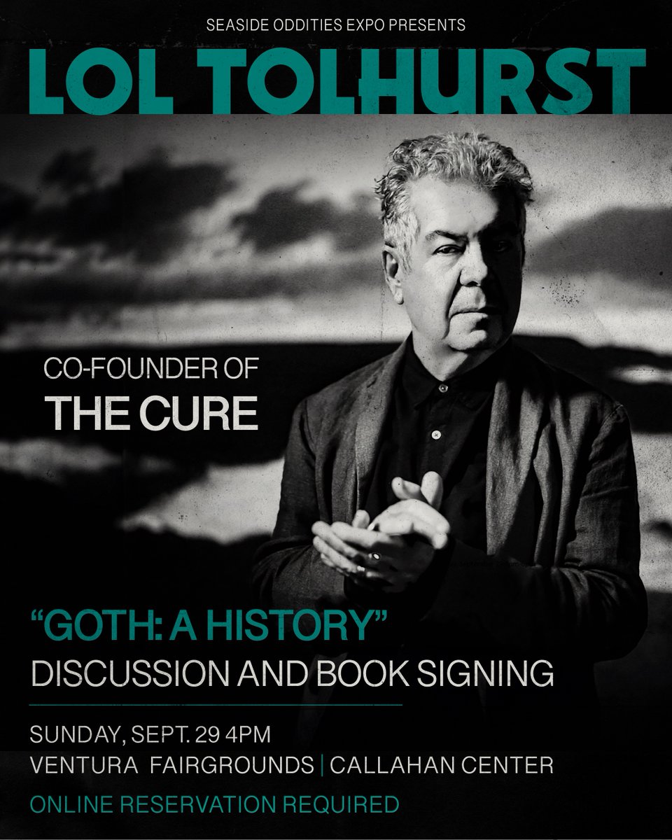 LA/Southern California friends, Lol will be at this year's @Seasideodditiesexpo in Ventura on Sunday, September 29th talking Goth and signing your books. Seats are very limited - get your tickets here --&gt; bit.ly/4dkvydm