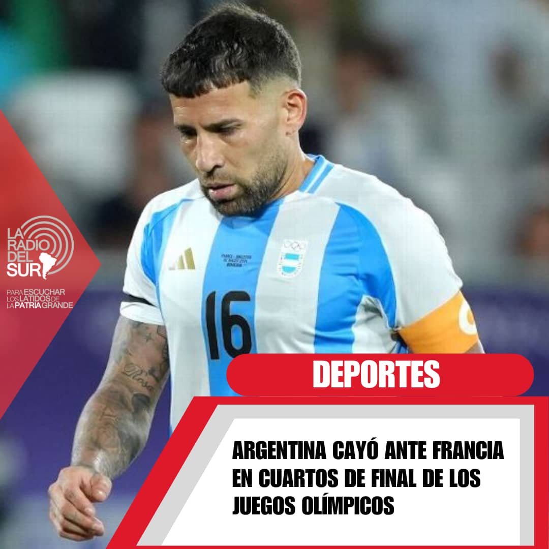 laradiodelsur's tweet photo. En Bordeaux, la Selección Argentina perdió por 1-0 ante Francia en los cuartos de final y quedó eliminada del torneo de fútbol de los Juegos Olímpicos de París 2024, gracias al gol de Jean-Philippe Mateta.
#2Agosto
#LRDSInforma
#Juegosolimpicos ⚽ https://t.co/Dp9r1Lx34C