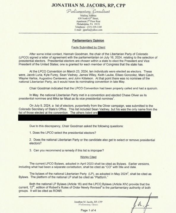 LPCO's tweet image. “We believe that respect for individual rights is the essential precondition for a free and prosperous world, that force and fraud must be banished from human relationships, and that only through freedom can peace and prosperity be realized." - LP platform Preamble