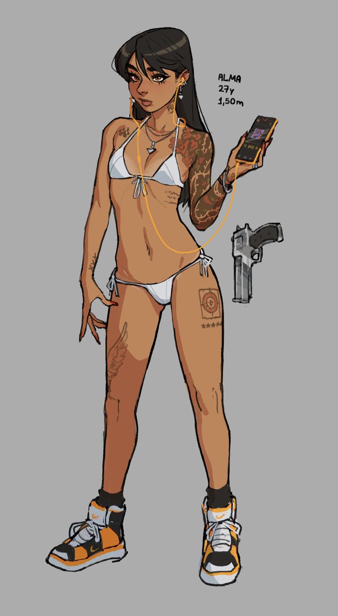 I realized the one thing I was feeling off about the petite bodies I drew: the waist being too thin (it kinda forced some curves making it more stylized than realistic) another avoidable mistake that would be solved if I just used image refs 🤡

Not sure where she would fit tho