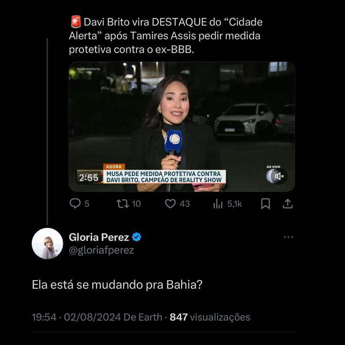 keka_rueda's tweet photo. Glória Perez reage ao vídeo que noticia medida protetiva! https://t.co/K1ujGoqFu0