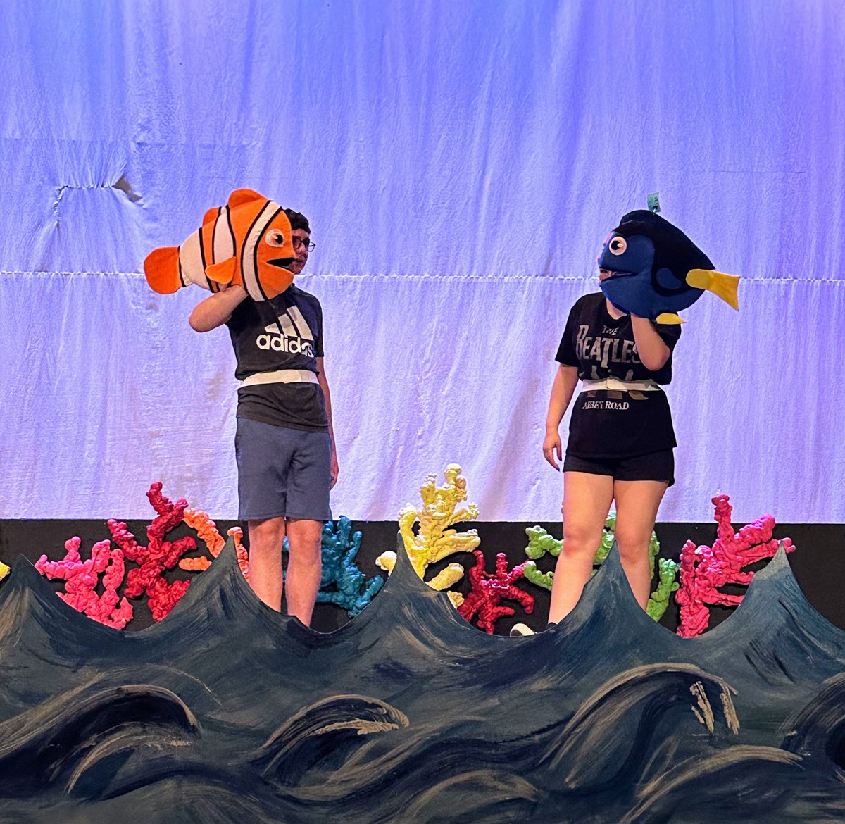 Here’s a sneak peek of yesterday’s rehearsal from the So You Wanna Do a Show class! Today they added costumes &amp; did their final dress rehearsals. See “Disney’s Finding Nemo, JR” tomorrow (Sat, Aug 3), 11 &amp; 1:30. Gen Adm tix just $5 at door #ECCT35 #RehearsalPhotos #OneWeekClass