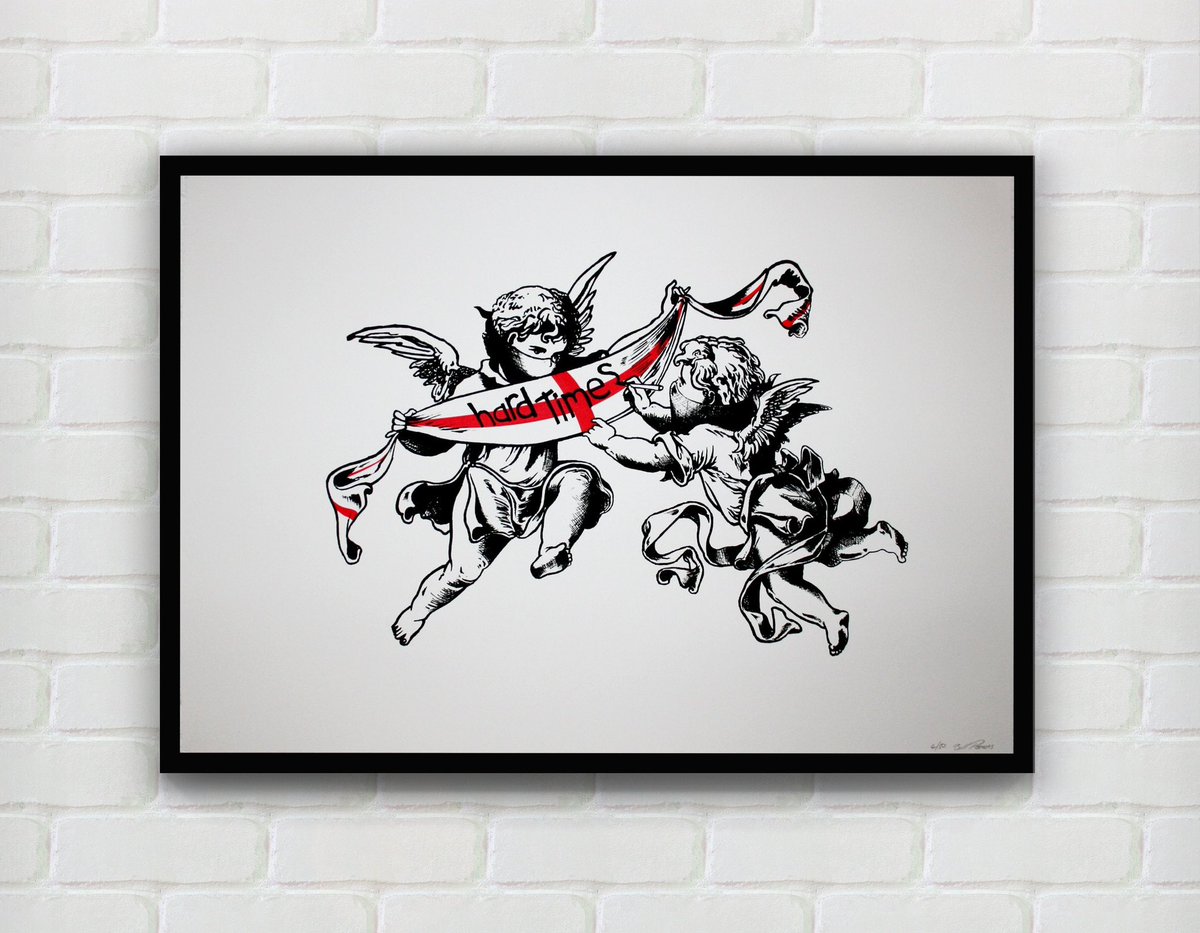 One from the Shangrilarchives - Hard Times by Bill Posters. 

Up to 40% of selected editions ends midnight Sunday - last chance to shop and save! 🛍️ 👉 shangrilart.com

📸 Hannah Sherlock  
#ShangriLaGlasto #GlastonburyFestival #ScreenPrint #ContemporaryArt