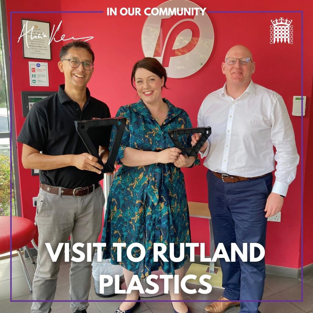 It was great to meet the owners of 
<a href="/RutlandPlastics/">Rutland Plastics</a>, Caroline and Stuart, to learn more about their award-winning plastic injection moulding company in Oakham. They make products for the NHS through to electric vehicle charging stations and during the pandemic they were just