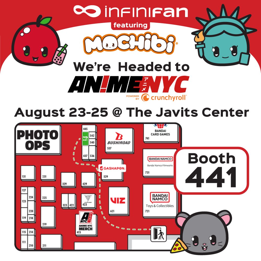 MochibiOfficial's tweet photo. We're exhibiting at #AnimeNYC for the first time! We'll be at Booth 441 in the Main Exhibit Hall, right across from the Photo Ops area. Stay tuned for show specials, our sales menu, and more! https://t.co/djBsurapop