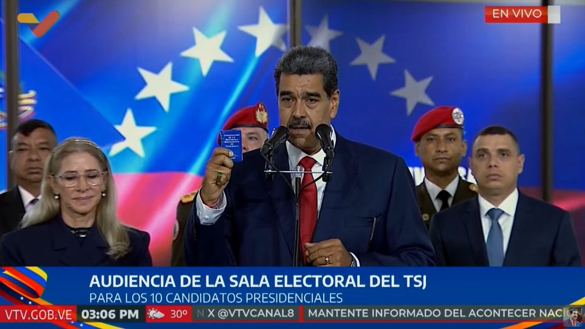 📢 ¡Así Lo Dijo! Nuestro camarada Presidente <a href="/NicolasMaduro/">Nicolás Maduro</a>: "Hemos estado en un acto único que demuestra la fuerza democrática institucional y constitucional del país, un país con cinco Poderes establecidos y fuertes".
#02Agosto