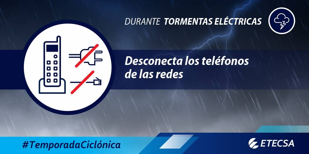 #ConsejoÚtil 👉 En las tardes de verano 🌞, debido al calentamiento 🌡️ del día, es frecuente la ocurrencia de chubascos 🌧️ y tormentas eléctricas ⚡.
 📌 Recuerda desconectar tus equipos 🔌 .
#TemporadaCiclónica ⛈️