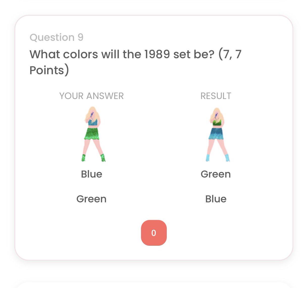 Faith_56512's tweet image. I feel like I should’ve at least gotten half a point 😢😂 #TheErasTour #mastermind #mastermindgame #taylorswift