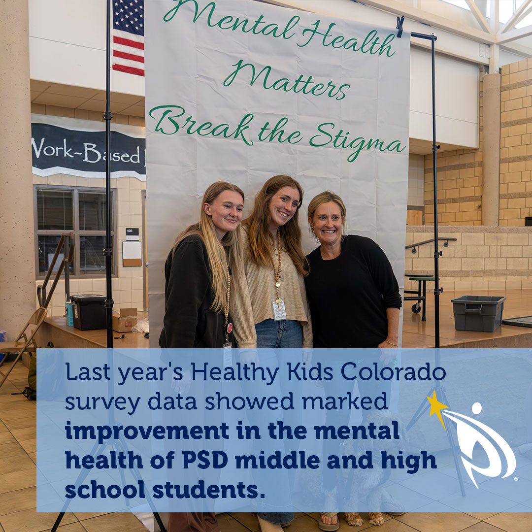 Last year's Healthy Kids Colorado survey data showed improvement in the mental health of PSD middle &amp; high school students.

Learn about the 2023 Healthy Kids Colorado survey data &amp; updates on PSD's work surrounding mental health at the following link. ➡️ bit.ly/4ccl12s