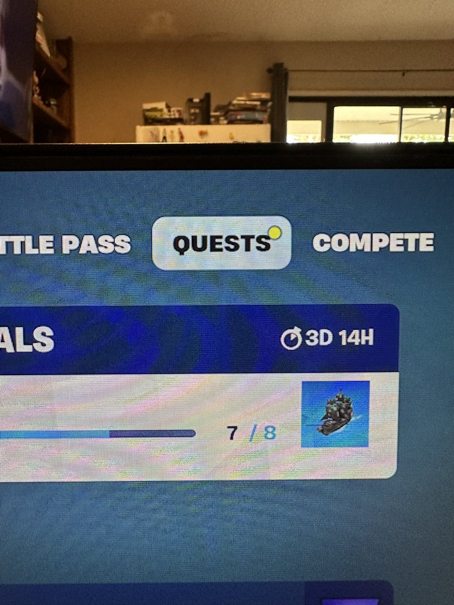 TXJackal82's tweet photo. @FortniteGame anyone have issues where it’s not counting your pirate codes? I completed them but the quest part says 7 and I have no more quest. https://t.co/tPgHPKPEPT