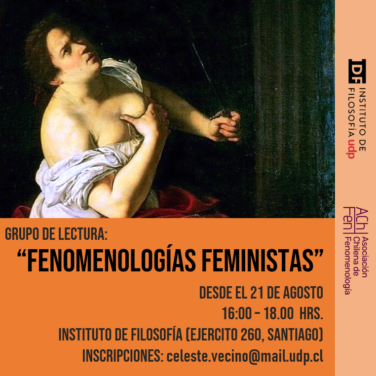 📚 El Grupo de lectura “Fenomenologías feministas”, organizado por el Instituto de Filosofía UDP y la Asociación Chilena de Fenomenología inicia sus sesiones en agosto y les invita a participar.

Más info sobre sesiones y lecturas en institutodefilosofia.udp.cl 📲