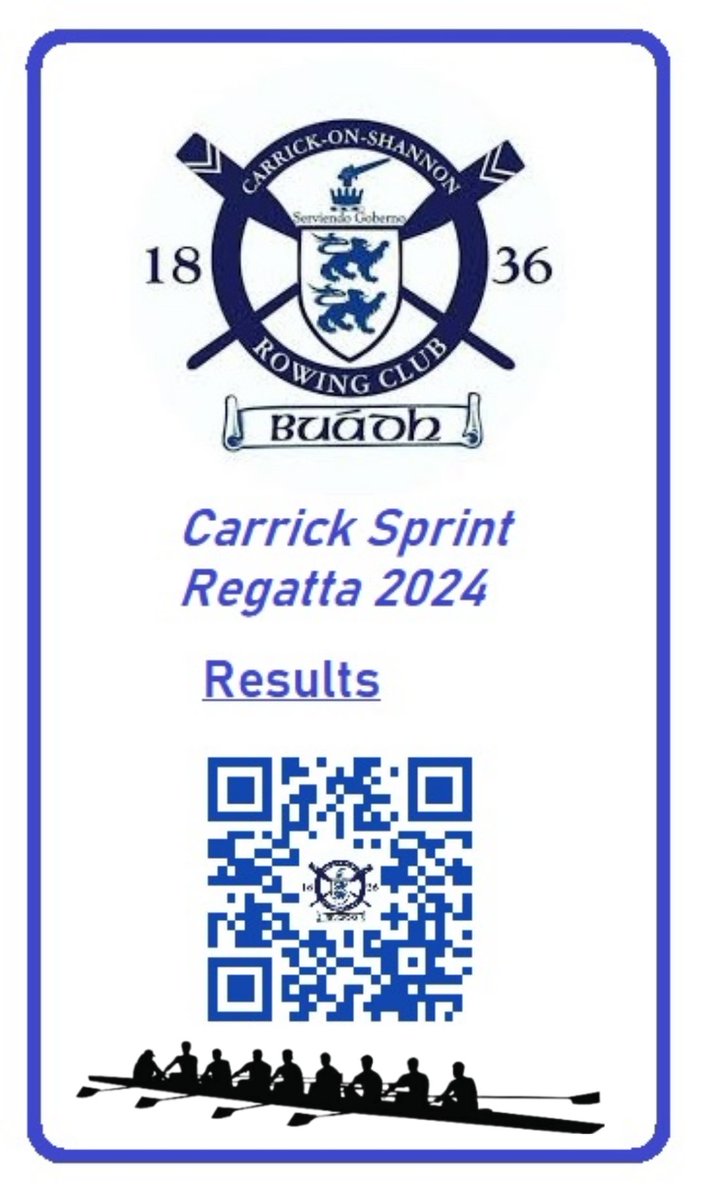 Carrick Rowing Club (@carrickrc) on Twitter photo Results #QR for Carrick Regatta this weekend.
Looking forward to a great days racing on Sunday.
<a href="/RowingIreland/">Rowing Ireland</a> Results #QR for Carrick Regatta this weekend.
Looking forward to a great days racing on Sunday.
<a href="/RowingIreland/">Rowing Ireland</a>