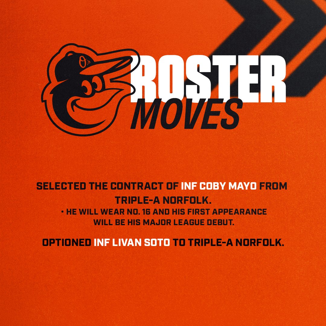 Orioles's tweet image. We have made the following roster moves: